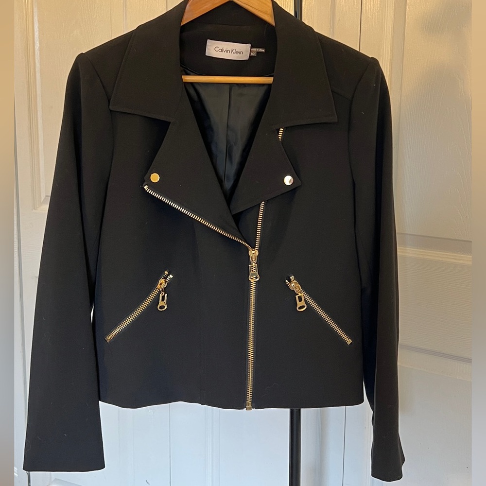 Black with gold details, Calvin Klein blazer, size 10